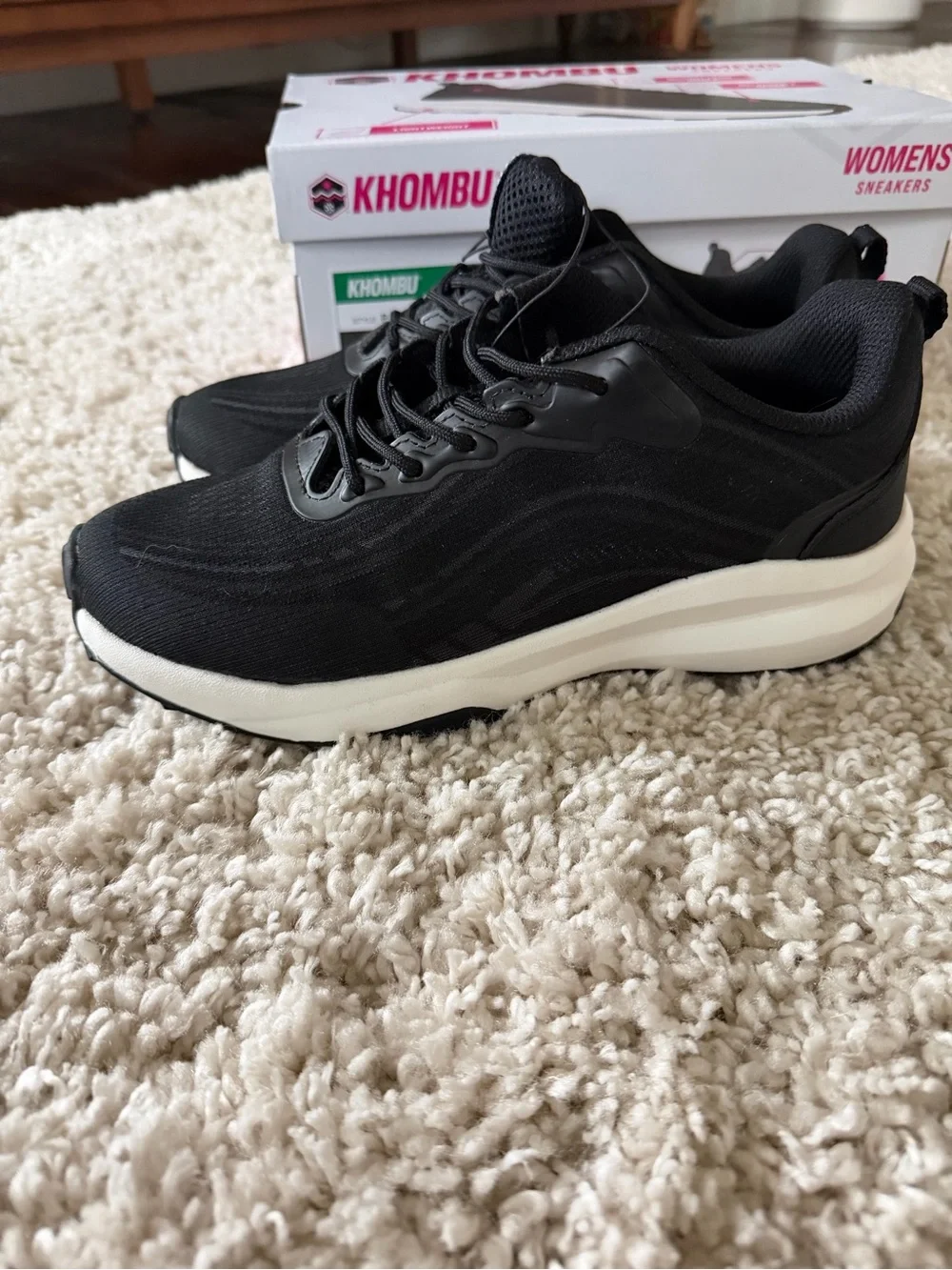 New in box Khombu Black Athletic Sneakers with White Midsole